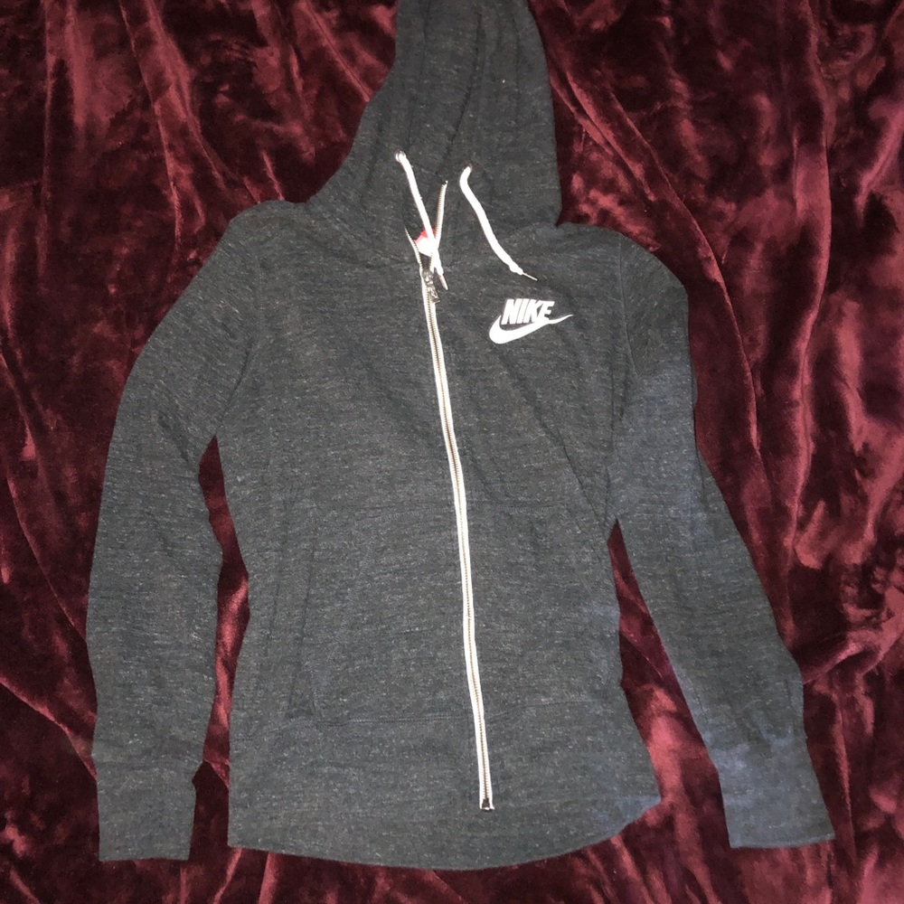 Dark grey Nike zip up hoodie